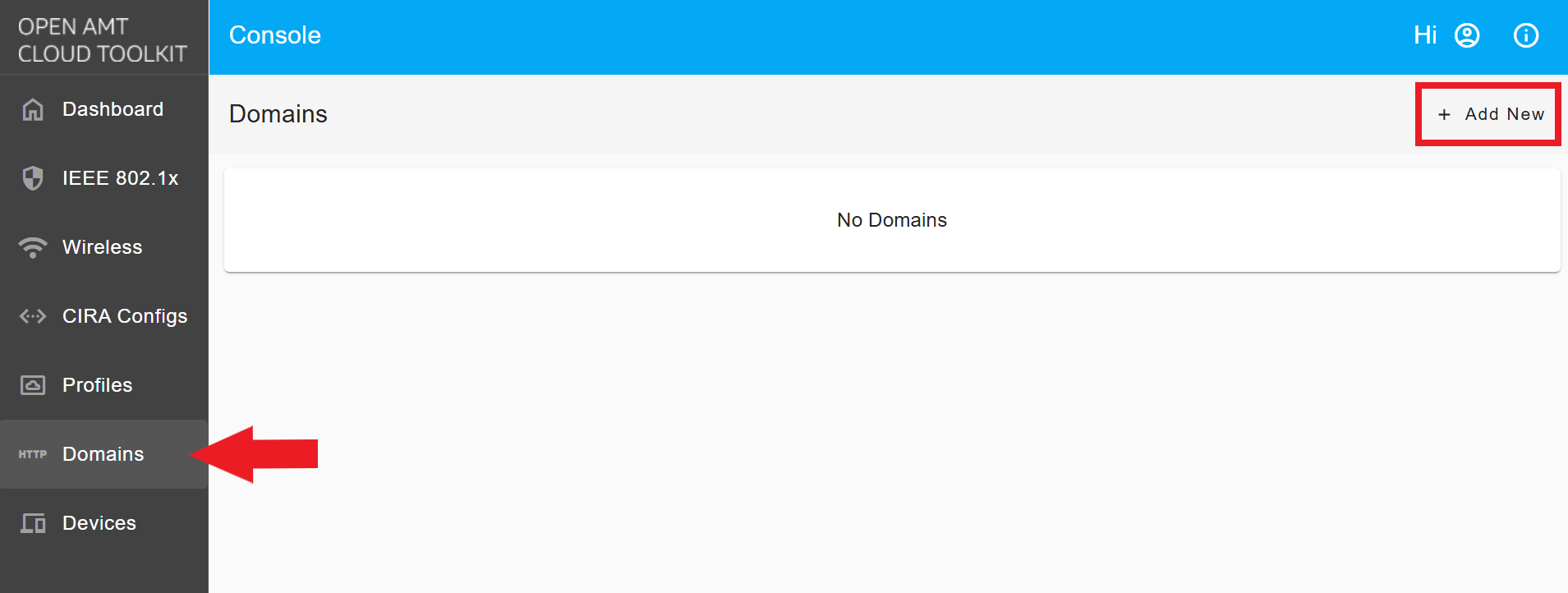 Figure 4: Create a new Domain profile